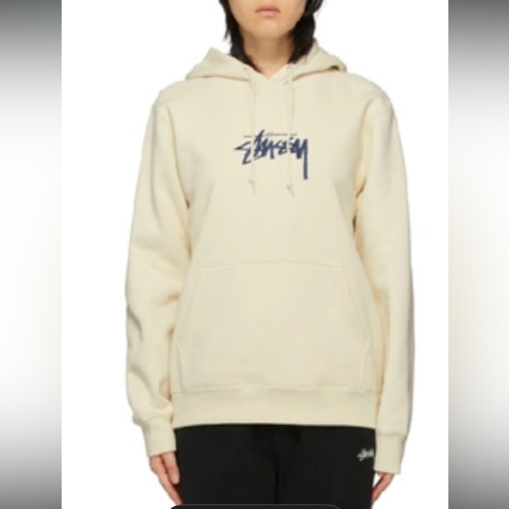 STUSSY
Off-white Large Stock Logo Hoodie In Cement